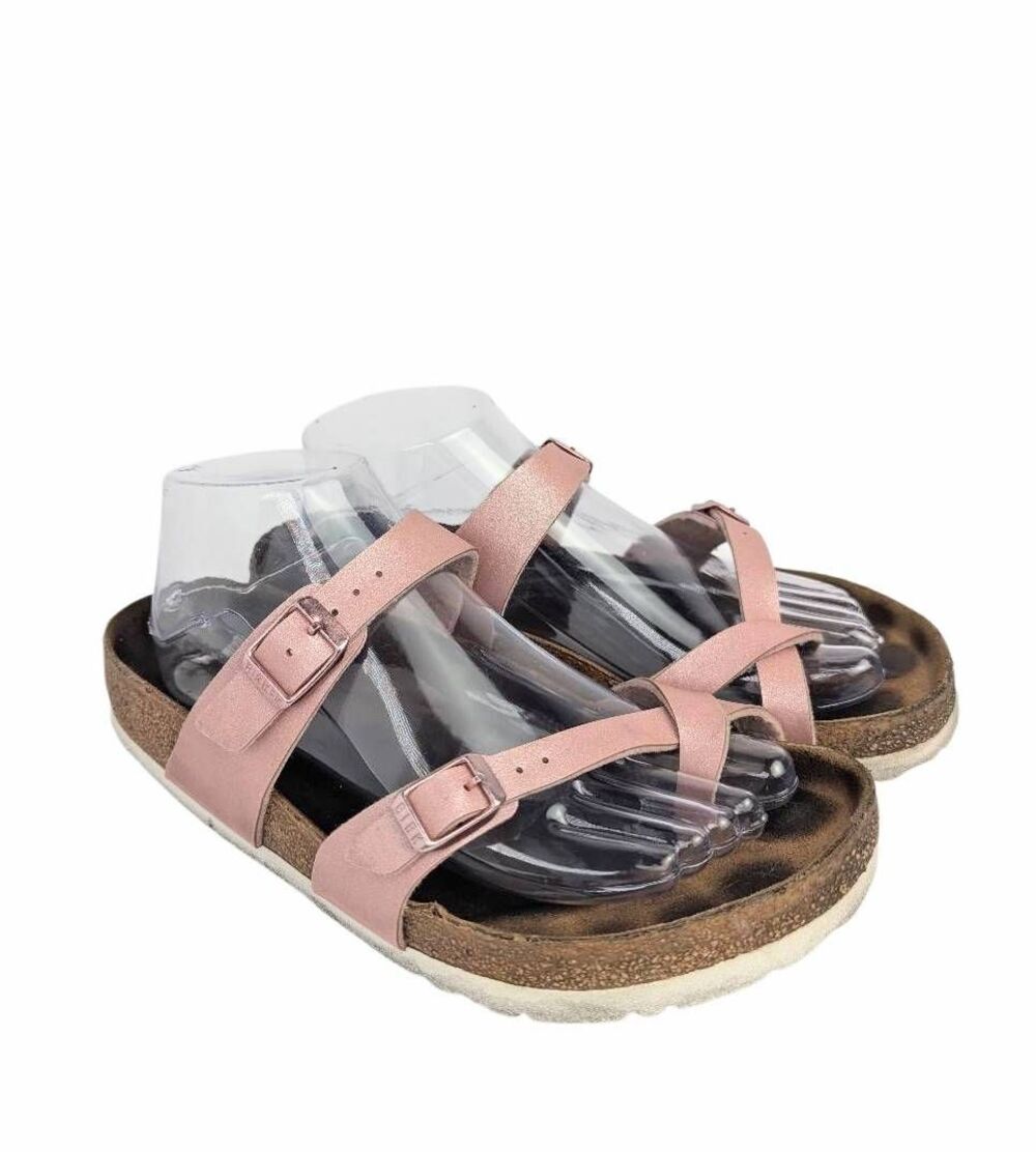 Birkenstock Mayari pink rose pearl strappy toe wrap sandals 39 EU 8 US